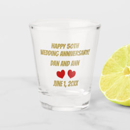Happy 50th Wedding Jubileum Shot Glass Shot Glas
