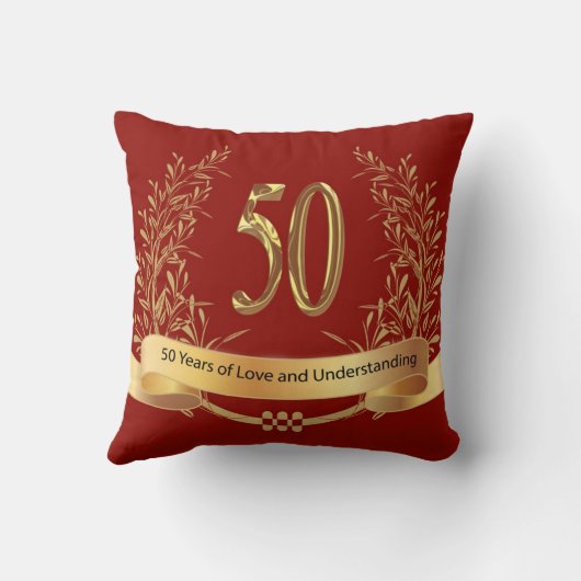 Happy 50th Wedding Jubileum Sierkussen (Achterkant)