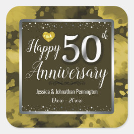 Happy 50th Wedding Jubileum Vierkante Sticker