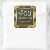 Happy 50th Wedding Jubileum Vierkante Sticker (Tas)