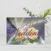 Happy 50th Wedding Jubileum voor Mijn vrouw Kaart (Staand voorkant)