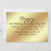 Happy 50th Wedding Jubileum voor Mijn vrouw Kaart (Achterkant)