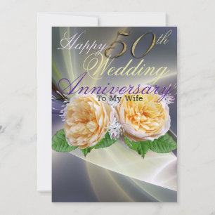 Happy 50th Wedding Jubileum voor Mijn vrouw Kaart