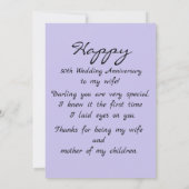 Happy 50th Wedding Jubileum voor Mijn vrouw Kaart (Achterkant)