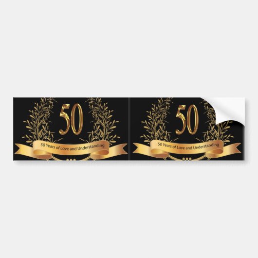 Happy 50th Wedding Jubileum Wenskaarten Bumpersticker (Voorkant)