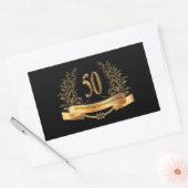Happy 50th Wedding Jubileum Wenskaarten Rechthoekige Sticker (Envelop)