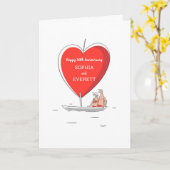 Happy 50th Wedding Jubileum Zeilboot Hart Kaart (Gele Bloem)