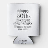 Happy 50th Wedding Jubileum Zwart Typografie Blikjeskoeler (Voorkant)