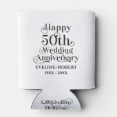 Happy 50th Wedding Jubileum Zwart Typografie Blikjeskoeler (Achterkant)