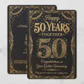 Happy 50Years Celebration Card Kaart (Voorkant / Achterkant)