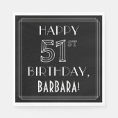 HAPPY 51ST BIRTHDAY; Art Deco Style; aangepaste na Servet (Voorkant)