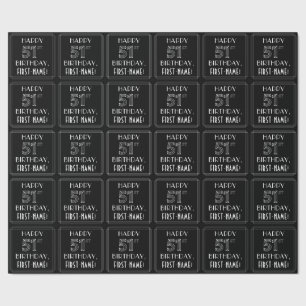 HAPPY 51ST BIRTHDAY; Art Deco Style met aangepaste Cadeaupapier
