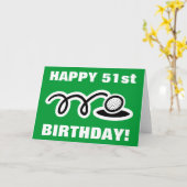 Happy 51st Birthday Kaart -  leeftijdsnummer (Gele Bloem)