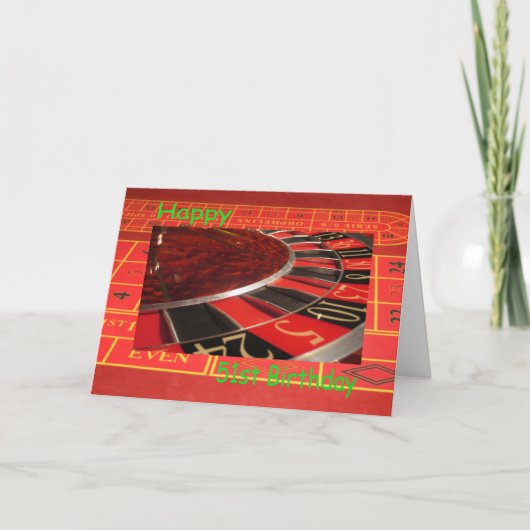 Happy 51st Birthday Roulette Wheel Kaart (Voorkant)