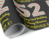 Happy 52e verjaardag & prettige kerst, aangepaste cadeaupapier (Rol Hoek)