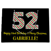 Happy 52e verjaardag & prettige kerst, aangepaste  groot cadeauzakje (Voorkant)
