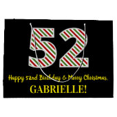 Happy 52e verjaardag & prettige kerst, aangepaste  groot cadeauzakje (Achterkant)