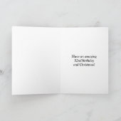 Happy 52e verjaardag & prettige kerst, aangepaste kaart (Binnen)