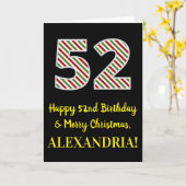 Happy 52e verjaardag & prettige kerst, aangepaste kaart (Gele Bloem)