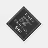 HAPPY 52ND BIRTHDAY; Art Deco Style; aangepaste na Servet (Hoek)