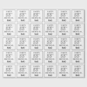 HAPPY 53RD BIRTHDAY; Art Deco Style; aangepaste na Cadeaupapier