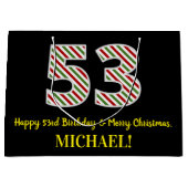 Happy 53rd Birthday & Merry Kerstmis, aangepaste n Groot Cadeauzakje (Voorkant)