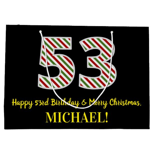 Happy 53rd Birthday & Merry Kerstmis, aangepaste n Groot Cadeauzakje (Achterkant)