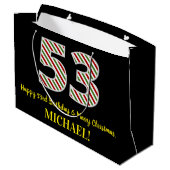 Happy 53rd Birthday & Merry Kerstmis, aangepaste n Groot Cadeauzakje (Achterkant Gekanteld)