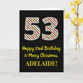Happy 53rd Birthday & Merry Kerstmis, aangepaste n Kaart (Gele Bloem)