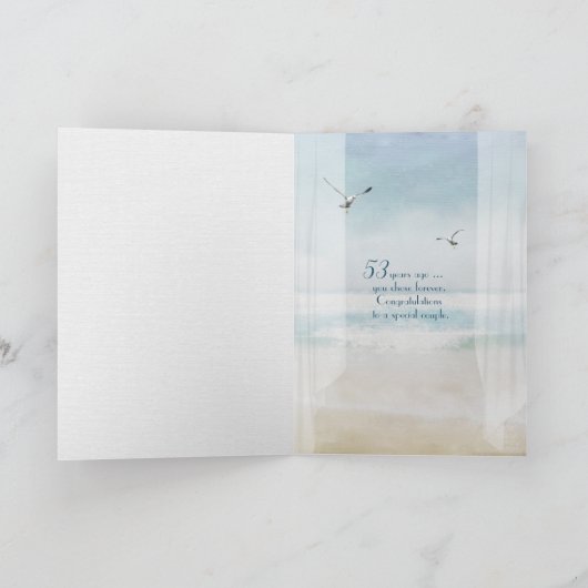 Happy 53rd Jubileum open strandraam Kaart (Binnen)