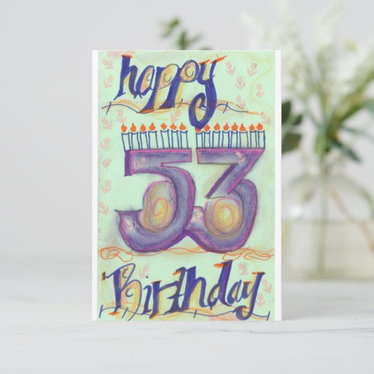 Happy 53rd verjaardagskaart kaart (Staand voorkant)