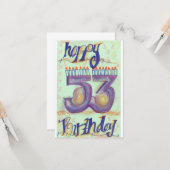 Happy 53rd verjaardagskaart kaart (Voorkant / Achterkant in situ)