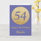 Happy 54th Birthday Zeer Peri en Gold Glitter Kaart (Gele Bloem)