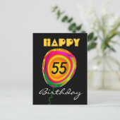 Happy 55 Verjaardag Kleurrijke Gouden Groene Rode  Briefkaart (Staand voorkant)