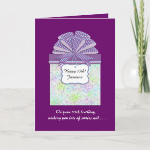 Happy 55th Birthday 3-panel Kaart