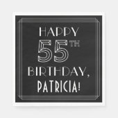 HAPPY 55TH BIRTHDAY; Art Deco Style; aangepaste na Servet (Voorkant)
