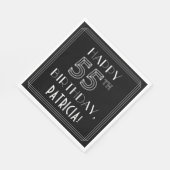 HAPPY 55TH BIRTHDAY; Art Deco Style; aangepaste na Servet (Hoek)