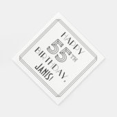 HAPPY 55TH BIRTHDAY; Art Deco Style; aangepaste na Servet (Hoek)
