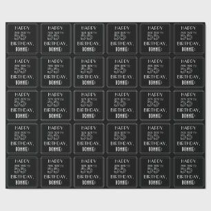 HAPPY 55TH BIRTHDAY; Art Deco Style met aangepaste Cadeaupapier