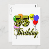 Happy 55th Birthday Celebration Briefkaart (Voorkant / Achterkant)