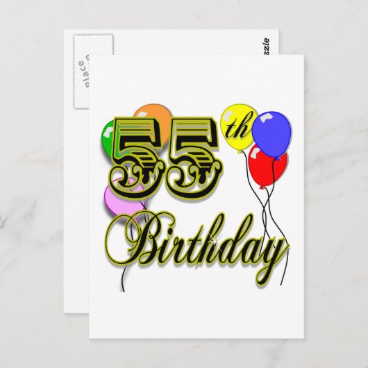 Happy 55th Birthday Celebration Briefkaart (Voorkant / Achterkant)