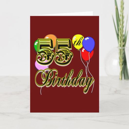 Happy 55th Birthday Celebration Kaart (Voorkant)