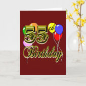 Happy 55th Birthday Celebration Kaart (Gele Bloem)