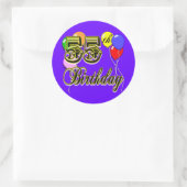 Happy 55th Birthday Celebration Ronde Sticker (Tas)