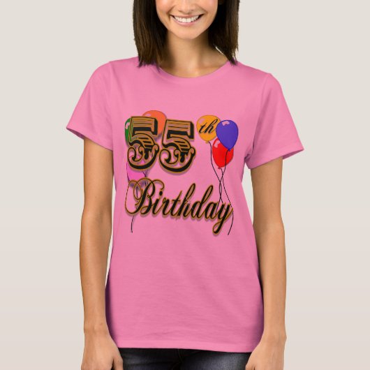 Happy 55th Birthday Celebration T-Shirt (Voorkant)