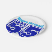 Happy 55th Birthday - gepersonaliseerd papieren Bo Papieren Bordje (Gekanteld)