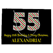 Happy 55th Birthday & Merry Kerstmis, aangepaste n Groot Cadeauzakje (Achterkant)