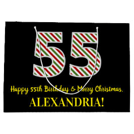 Happy 55th Birthday & Merry Kerstmis, aangepaste n Groot Cadeauzakje