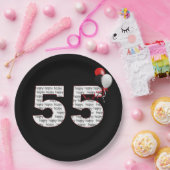 Happy 55th Birthday op zwart papier Bord (Feest)