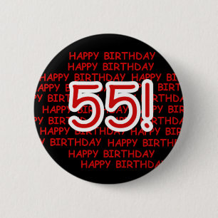 Happy 55th Birthday Ronde Button 5,7 Cm